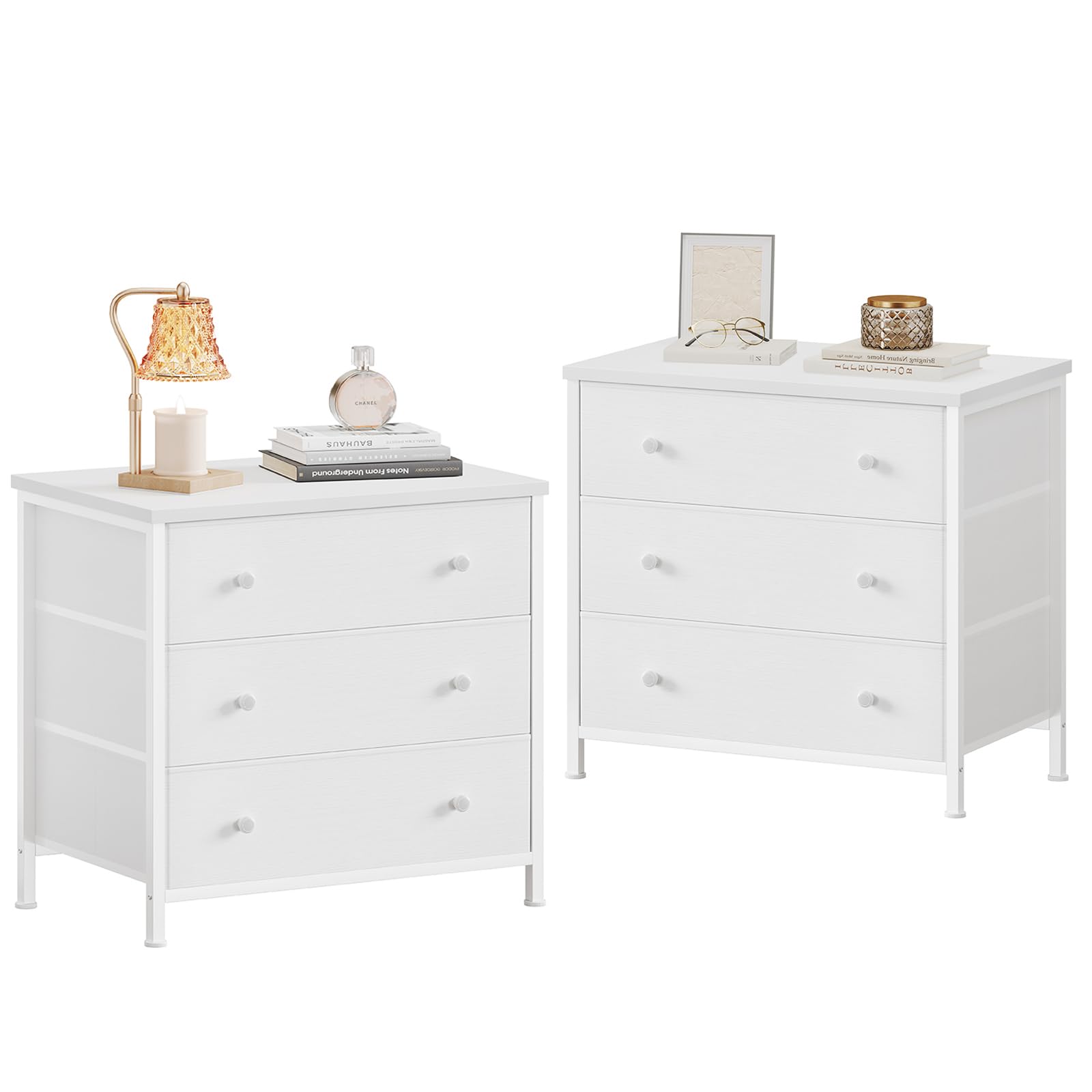Amazon.com: BOLUO White Nightstands Set of 2, Large Night