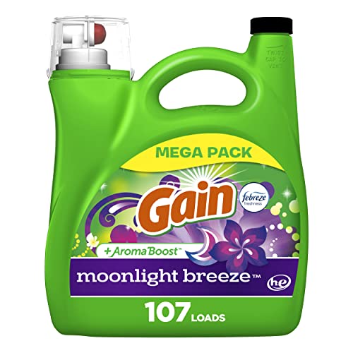 Gain + Aroma Boost Liquid Laundry Detergent Moonlight Breeze Scent 107 Loads 154 fl oz HE Compatible