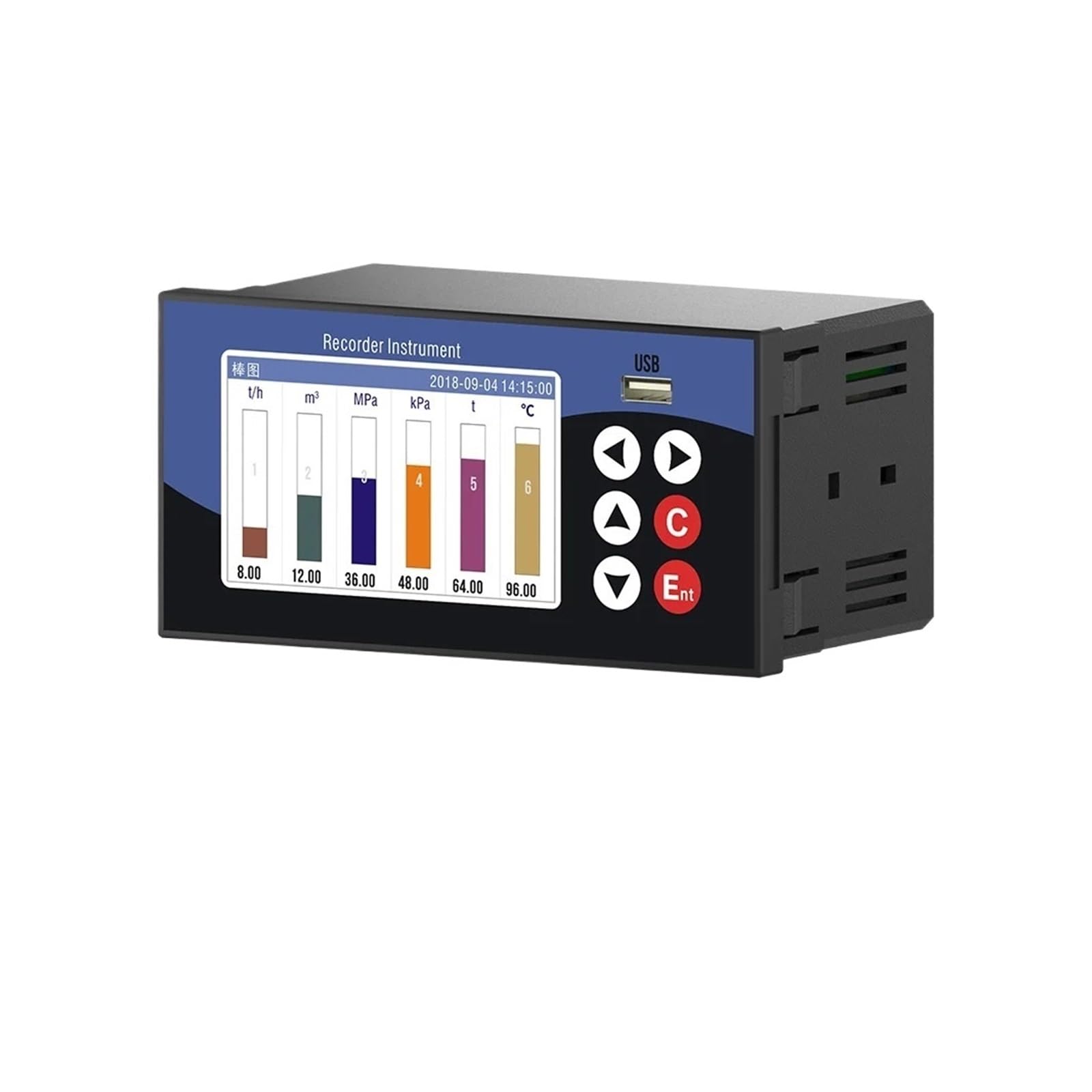 Wykres Rejestrator danych Temperatura PT100 K J 4-20mA Rejestrator 6-kanałowy analogowy rejestrator danych (1 kanał RS485)