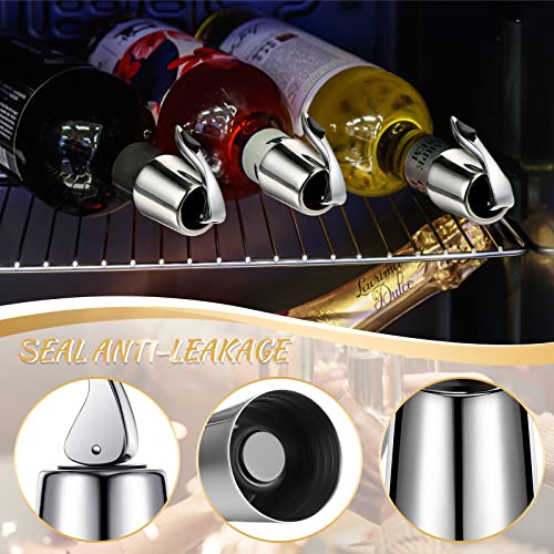 16 Pack Wine Bottle Stopper Stainless Steel Champagne Stoppers Wine Bottle Plug With Silicone Reusable Wine Saver Leak Proof Wine Topper Bulk Seal For Beer Wine Lover Gifts Accessories Cork #TOP2