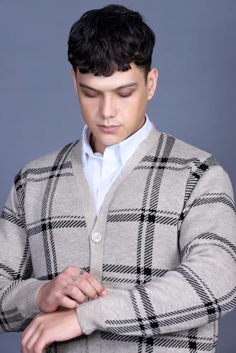 Image of GODFREY V Neck Cardigans for Men - Full Sleeve Woolen Sweater for Man Winter Wear