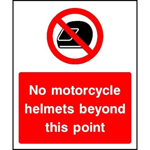 30cm x 22cm No Motorcycle Helmets Beyond This Point Sign Cover