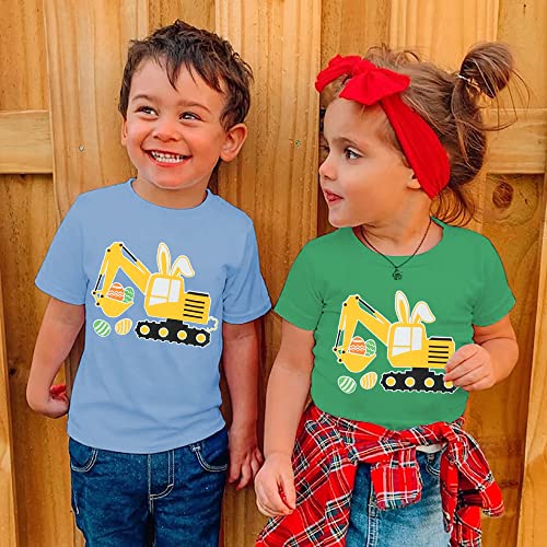 Toddler Boys T-Shirt Easter Shirt Eggs-Cavator Bunny Tops Kids Short Sleeve Hoppy Easter Baby Tees 2T #TOP1