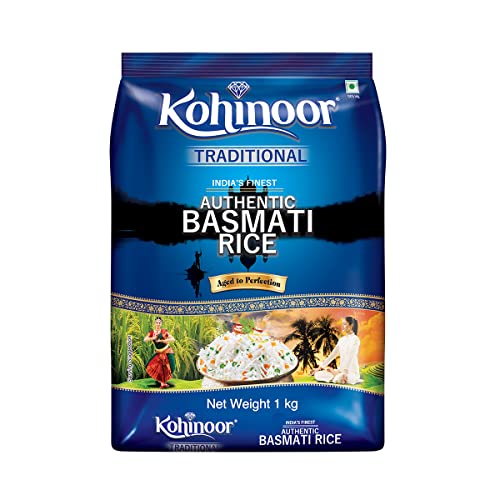 Image of Kohinoor Traditional Authentic Basmati Rice, 1 kg | From Foothills of the Himalayas | Naturally Aged for 2 Years | Aromatic, Long-Grain & Fluffy Rice