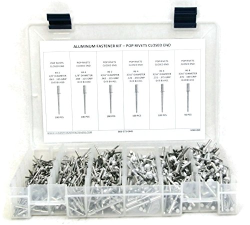 All Aluminum Closed End Pop Rivet Kit 4-2 through 6-8 - 551 Pieces