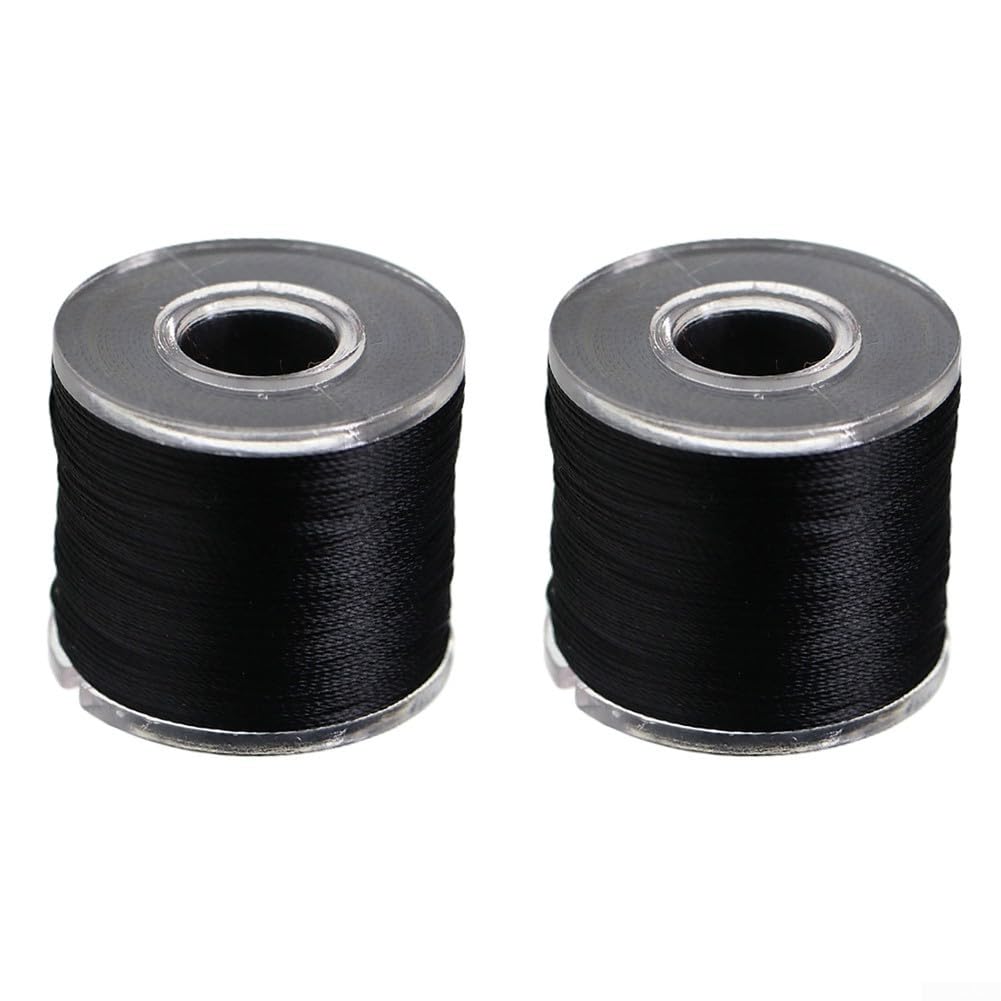 Fishing Nylon Thread, 60-70m Kits Repair Line Replacement Tip Light Installation Guide Ring Thread Whipping Building Sea Course Beach(2pcs black)