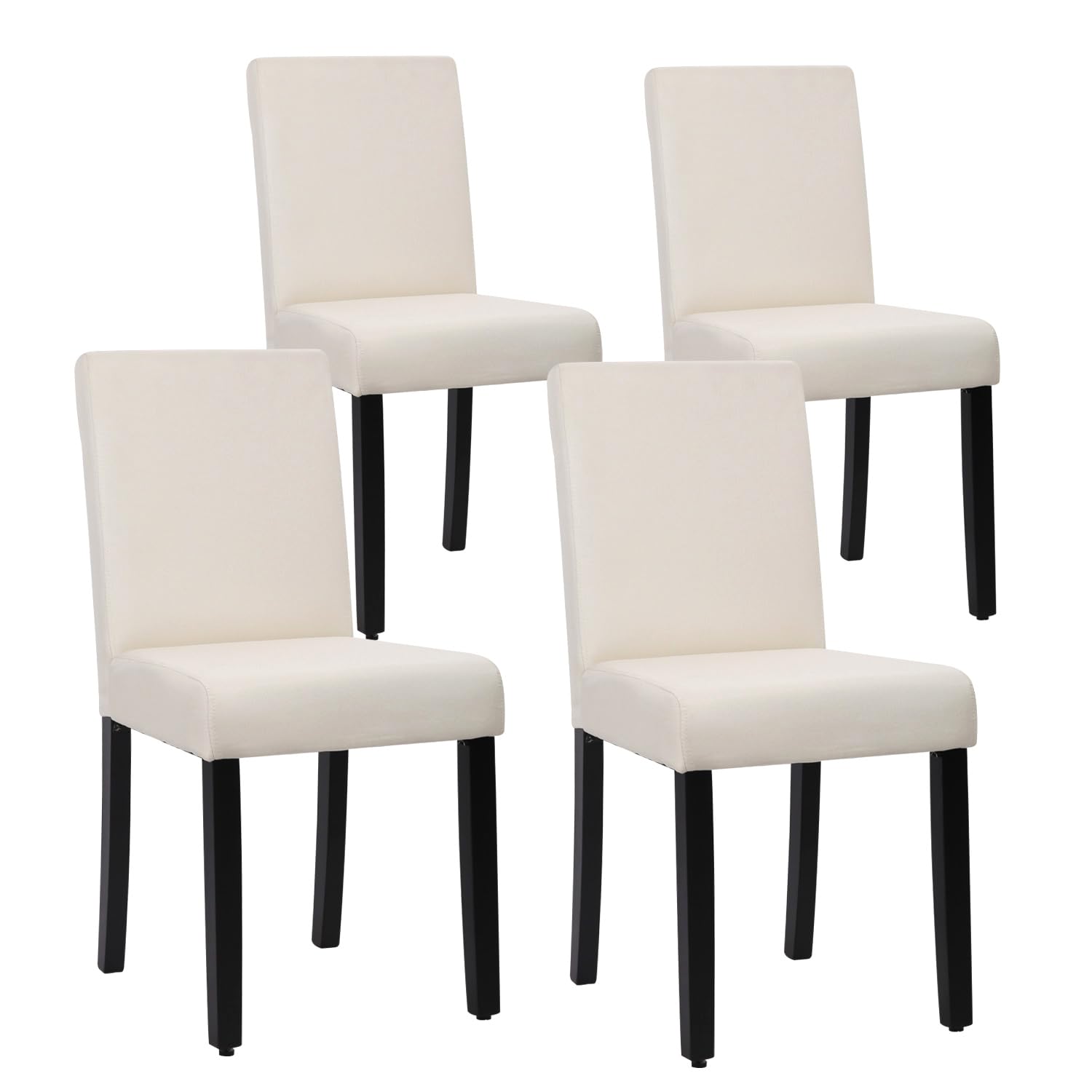 FDW Dining Chairs Set of 4,Dining Room Chairs Elegant Design Modern Fabric Upholstered Dining Chairs,Beige