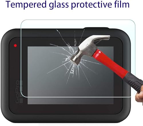 Miniatura 3 de Protector de pantalla para cámara GoPro Hero 8 de acción negra, 0.012 in de alta definición 9H dureza LCD óptica de vidrio premium [2+2+2 unidades]