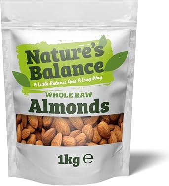Nature's Balance Whole Raw California Almonds 1kg | Crunchy & Versatile