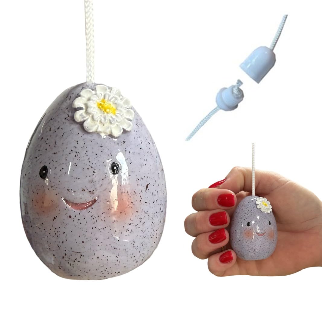 Lowgy Lilac Glossy Resin Egg Light Pull With Choice Of Cord Colour & Connector - Novelty Easter Bathroom Pull Cord (Lilac)