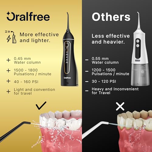 Oralfree Water Dental flosser Teeth Picks - Braces Cordless Oral Irrigator Portable Rechargeable Travel Irrigation Cleaner IPX7 Waterproof Electric Professional Flossing Teeth Cleaning for Home 4 Oralfree Water Dental flosser Teeth Picks - Braces Cordless Oral Irrigator Portable Rechargeable Travel Irrigation Cleaner IPX7 Waterproof Electric Professional Flossing Teeth Cleaning for Home - Image 2