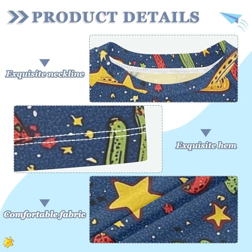 Kids Swimsuit Star Taco Cactus Sunscreen T-Shirts Swimwear Sets UPF 50+3