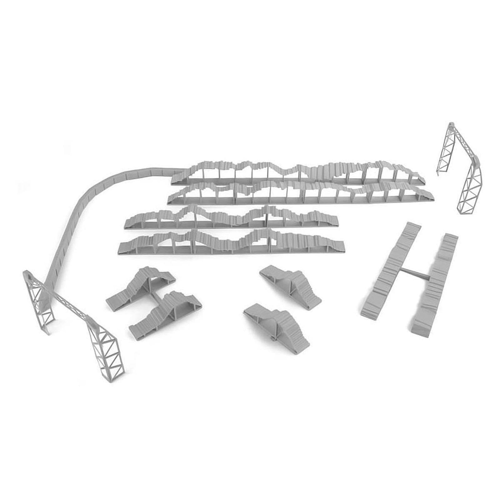 Qianly Ponte Radiocomandato per Veicoli Fuoristrada in Miniatura, Simulazione di Percorso a Ostacoli, Rampa di Prova Professionale, Accessorio in Polipropile, Style D