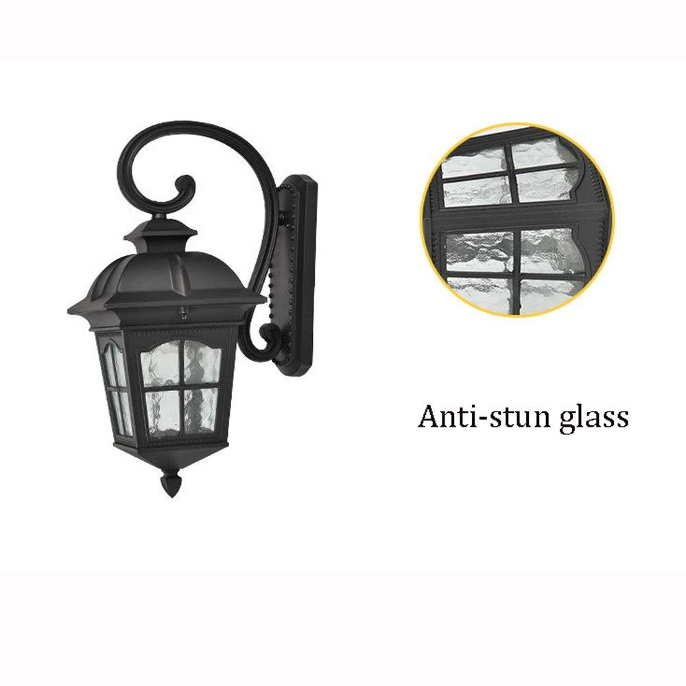 Kinkiet Victoria Outdoor Wodoodporny aluminiowy kinkiet Patio Oświetlenie ogrodowe Balkon Korytarz Alejka Szklana lampa ścienna E27 Do wewnątrz i na zewnątrz - Mosiądz (czarny)
