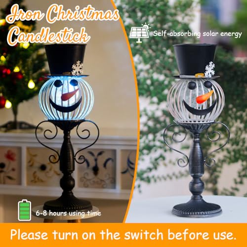 Lampe de table solaire bonhomme de neige étanche pour décoration de jardin - 3