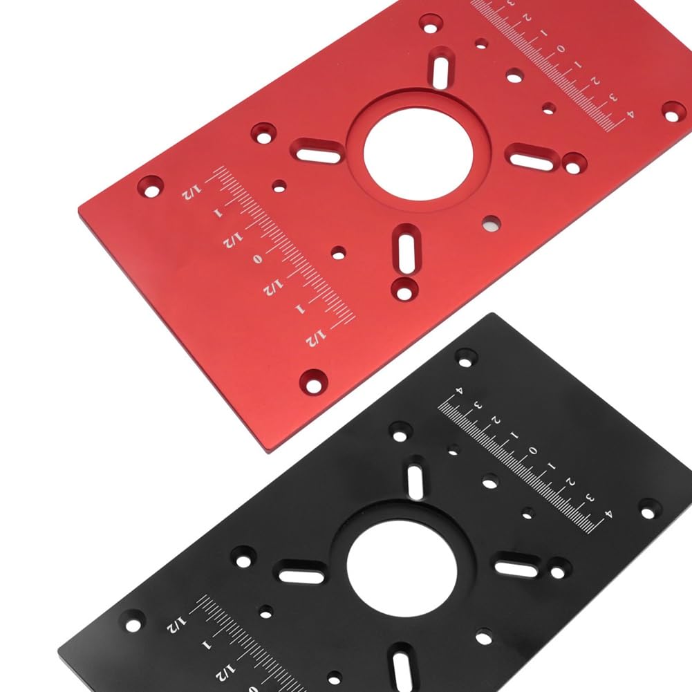 Ascenseur de Routeur avec Base Fixe - Plaque D'Insertion de Routeur - Base de Levage Universelle pour Routeur de 65 Mm de DiamèTre - Rouge