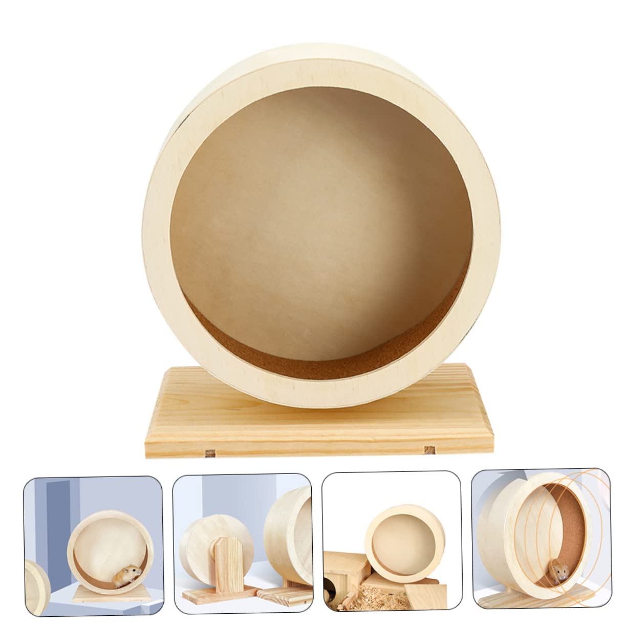 Happyyami Ruota Per Criceti Design Silenzioso Giocattolo in Legno Per Ricci Attrezzo Per Piccoli Animali Domestici Riduce La Noia e Promuove Attività