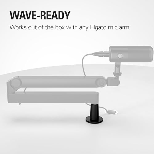 Miniatura 3 de Elgato Placa de escritorio Wave  Soporte de brida para brazos de micrófono Elgato , fácil configuración atornillada, sin abrazaderas ni recortes,