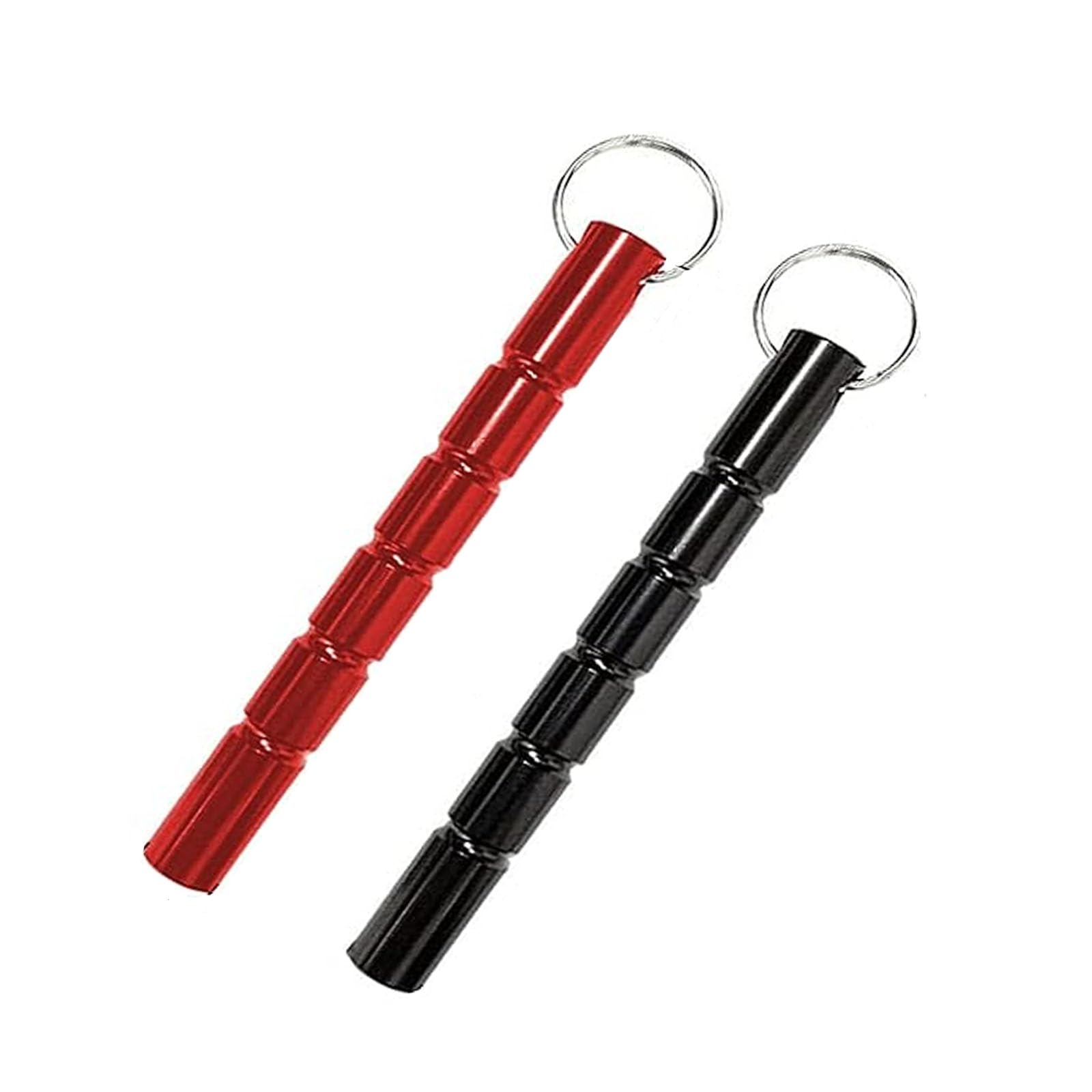 2 Pcs Self-Defense Weapons, Tactical Glass Breaker Tool, Keychain Decoration, Black,red, 5.5in