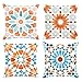 Bonhause 4 Pack Federa per Cuscini 45 x 45 cm Boho Fiori Geometrico Mandala Velluto Morbido Copricuscini Decorativi per Divano Letto Auto