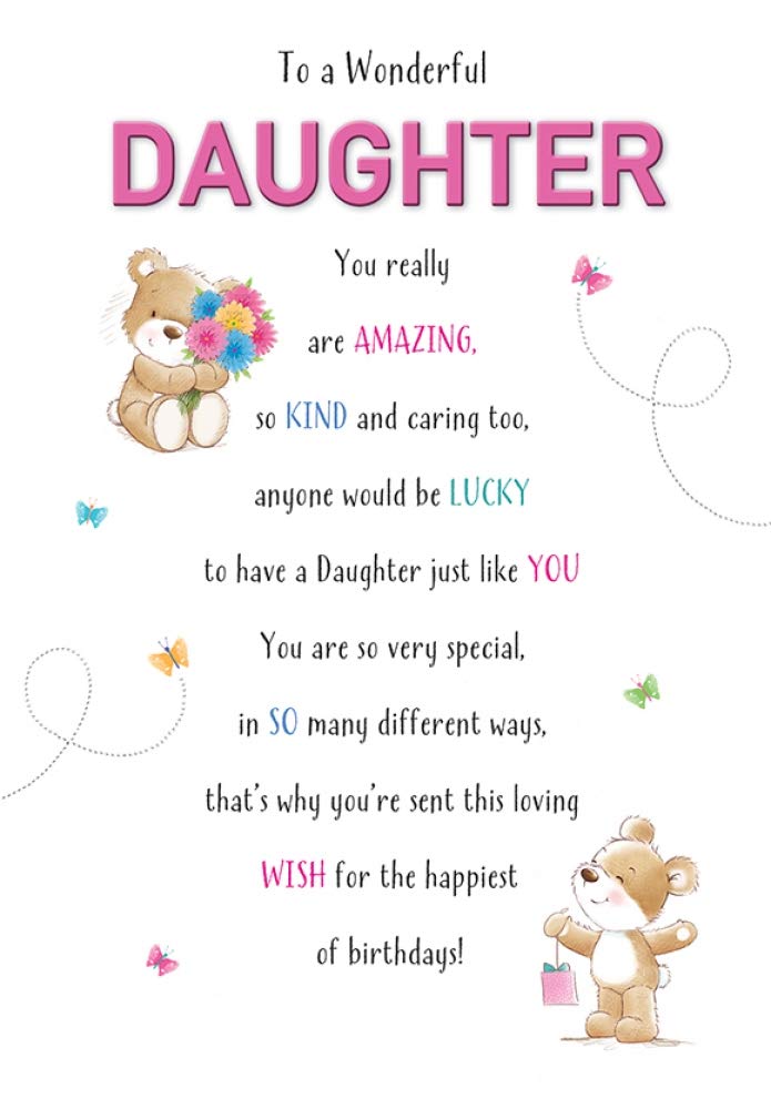 Piccadilly Greetings Cute Birthday Card Daughter - 9 x 6 inches