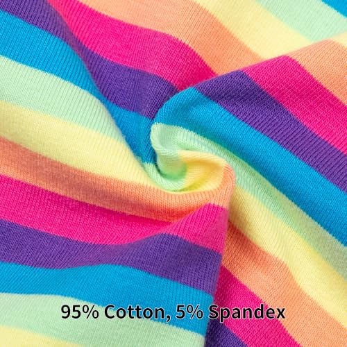 Image of Mud Kingdom Boys Girls T-Shirts Rainbow Stripe Cotton Unisex Top
