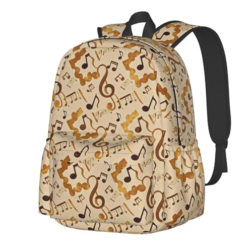 Vintage Musical Notes Adult Backpacks 15 Inch Laptop Backpack Travel Bag for Men Women Gifts