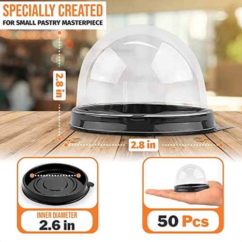 Image of VIKROM Mini Cupcake Containers 50 Pack, Desk Pet Containers with Clear Lids