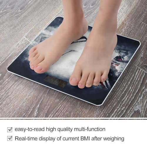 Báscula digital para baño con plataforma amplia y pantalla LCD miniatura 5