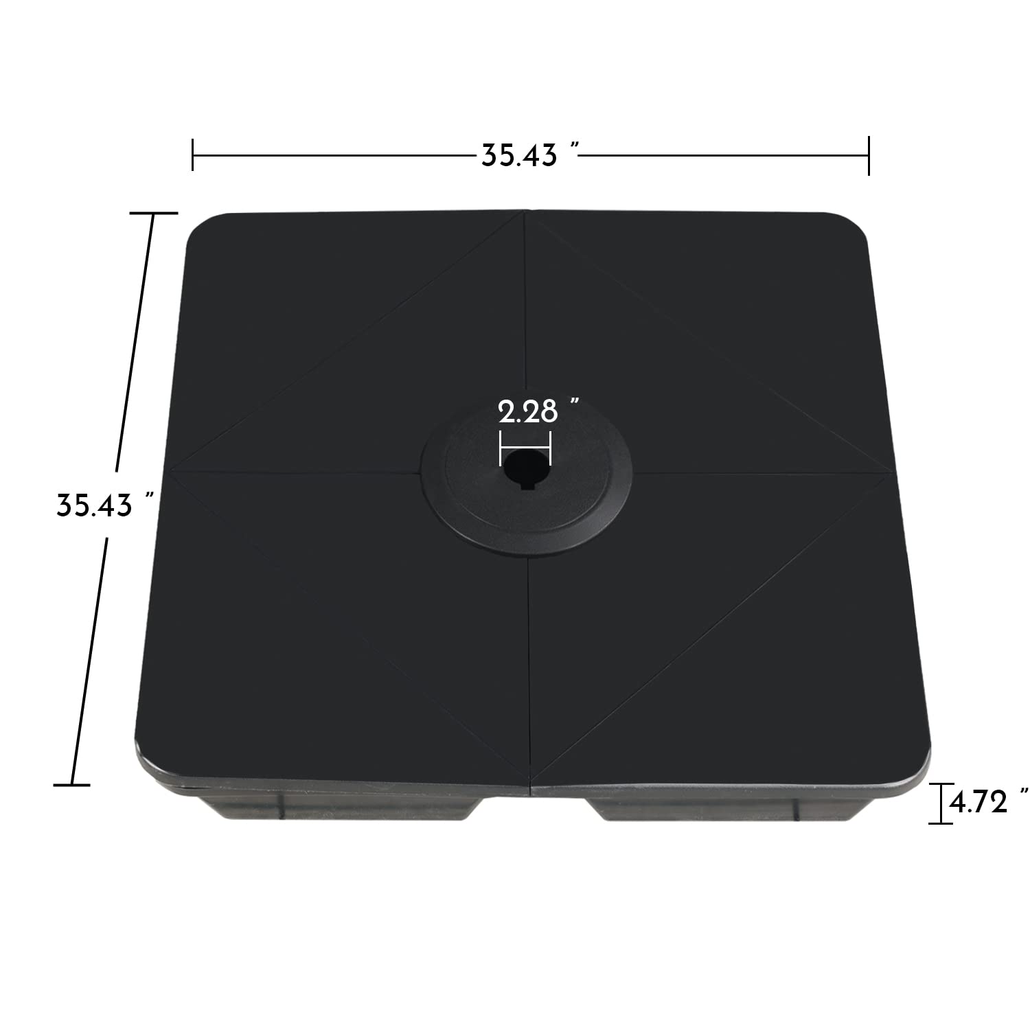 Aoodor 4-Piece Offset Cantilever Patio Umbrella Base Stand - Sand Filled Weight Plates for Stability