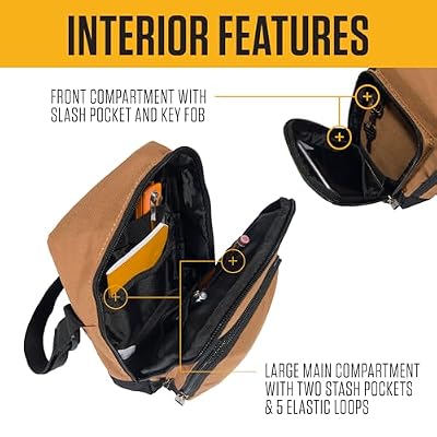 Carhartt Crossbody Zip Bag, Durable, Adjustable Crossbody Bag with Zipper Closure for Men and Women