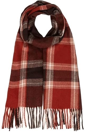 CaySep Winter Fall Classic Tartan Plaid Scarf for Men Women-Soft Tassel Shawl Warm Chunky Long Tartan Scarves