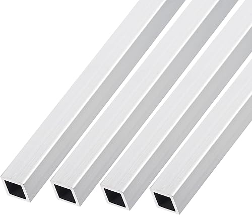 METALLIXITY Tubo cuadrado de aluminio (0.394 in x 0.394 in x 0.039 in x 11.811 in) 6 piezas, tubo de aluminio 6063 - para muebles del hogar,
