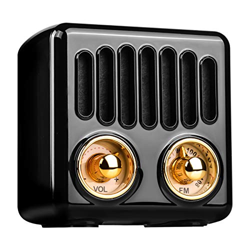 Qoosea Draagbare radio Bluetooth luidspreker handgemaakte stereo Bluetooth 4.2 mini luidspreker met Super Bass subwoofer met FM-radio zwart