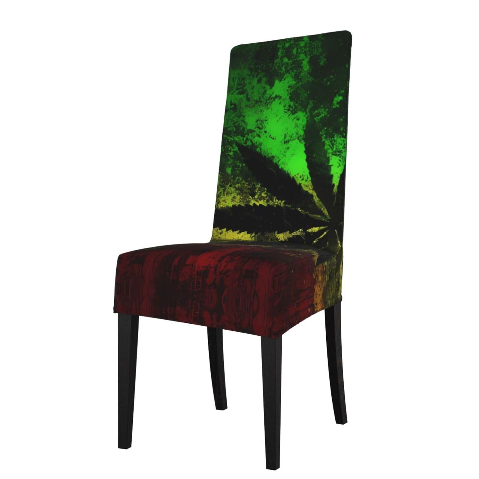 YYHHAOFA Jamaica Flag Leaves Prints Protection Cover for Dining Chair - Stretch Slipcovers, Easy Refresh for Your Dining Room & Event Decor