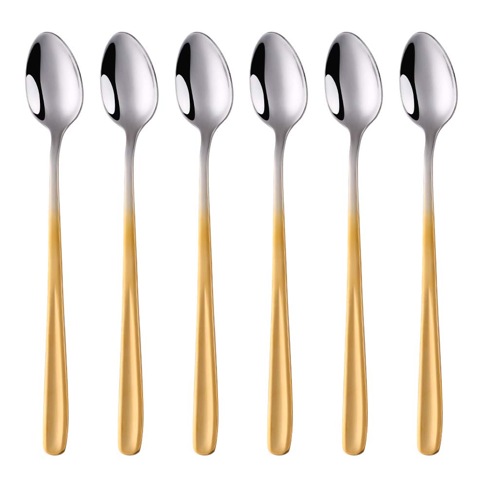 Cuillères à thé glacé 20,3 cm en acier 18/10 pour mélanger café et boissons froides