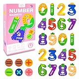 Yeefunjoy 26 Stück Magnetisches Zahlen, Lernwerkzeug für Kleinkinder Kühlschrankmagnete mit 10 Zahlen & 5 Symbole, Magnettafel Kühlschrank Magnete für Früherziehung Lernen Mathe für Kinder ab 3 Jahre