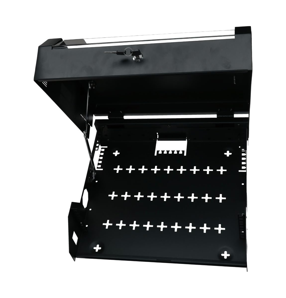 Netzwerkschrank kompakt flach (BxTxH) 500 x 140 x 475mm - Schwarz