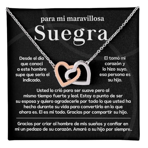 Jewelayer Collar Para Mi Suegra, Regalo Especial Para Suegra, Navidad, Regalos De Cumpleaños Para Mi Suegra, Regalo Para Ella Con Tarjeta De Mensaje Emotivo (Caja estándar, Oro blanco de 14k)