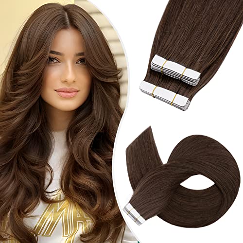 Elailite 40 Pcs Tape in Extensions Human Hair Thin Type 1.5g/pcs
