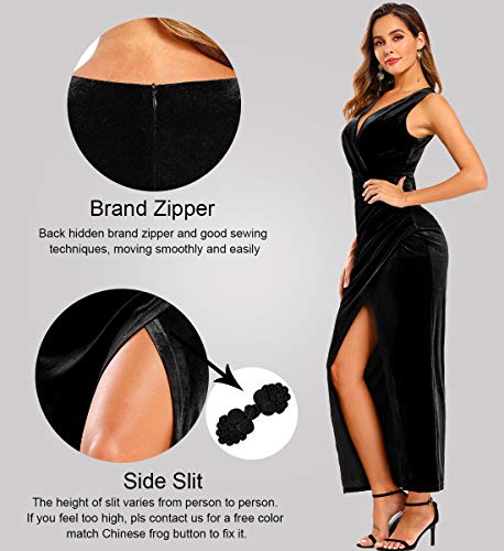 Ababalaya Women's Luxurious Velvet Long Bridesmaid Dresses Formal Dresses for Winter/Fall Wedding3