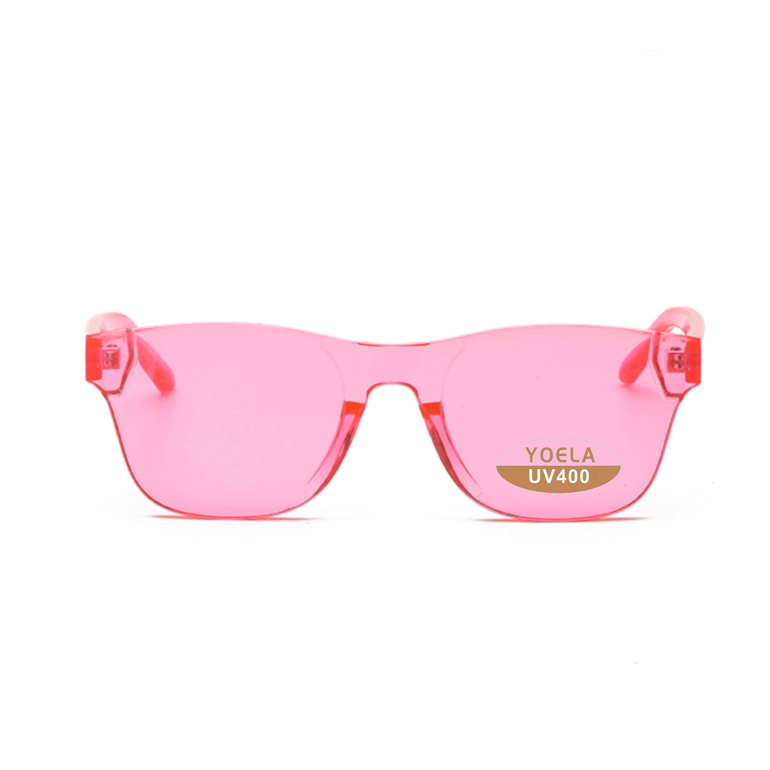 Übergroße quadratische randlose Sonnenbrille getönt Unisex Damen Herren Einteilige farbige transparente Brille Retro Brille
