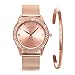ManChDa Montre De Poignet pour Femme - Montre-Bracelet Analogique Quartz Analogique en Cristal De Bling Bling - Montre - Or Rose