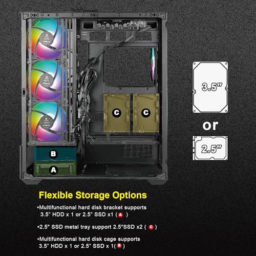 Gabinete para PC AZZA CSAZ-501B Tiara, torre media ATX, panel de vidrio templado, diseño gaming miniatura 5