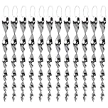 KOKMEYA Bird Scare Rods Silver Hanging Plastic Bird Deterrent Device, Wind Driven Rotation Reflective Scare Rods to Keep Birds Away from House Windows Outdoor Garden Yard 12Pcs