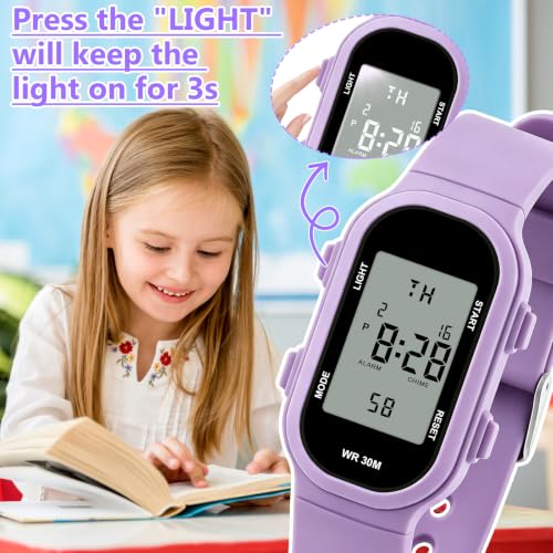 Image of Juboos Kids Watch Digital Waterproof Wristwatch for Boys Girls Age 7-16