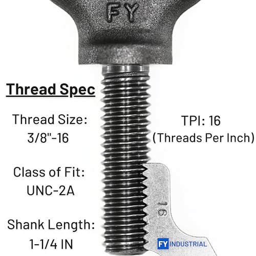 Image of 5 Pcs Lifting Shoulder Eye Bolts 3 /8 inch-16 X 1-1 /4 inch