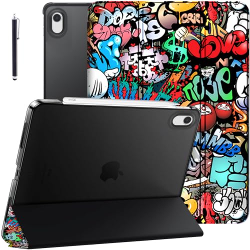 Image of Robustrion Cover for iPad Air 11 inch Cover M4 / M3 / M2 / Air 4th 5th Gen Generation with Translucent Back for iPad Air 11 inch M4 M3 M2 /Air 4 5 10.9 inch - Hippy