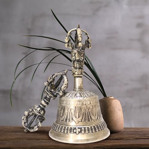 Cloche de méditation bouddhiste tibétaine 7 métaux avec kit léger pour relaxation et yoga - 3