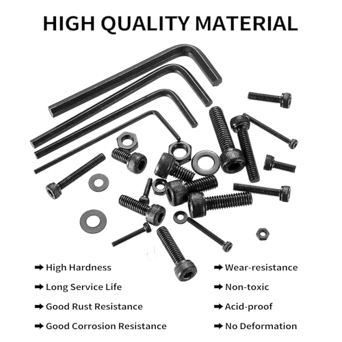 1274 Pcs 12.9 Carbon Steel Bolts and Nuts Set, Hex Nut and Bolt, Hex Socket Head Cap Screw bolts and nuts and Washers set - Image 3